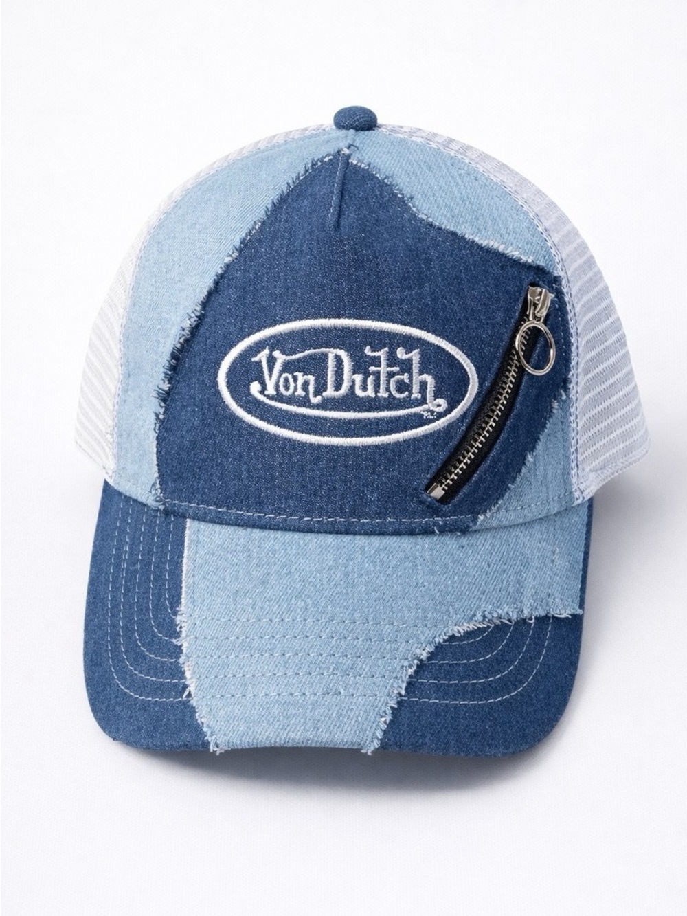 Von Dutch Denim Patchwork Trucker Hat NWT